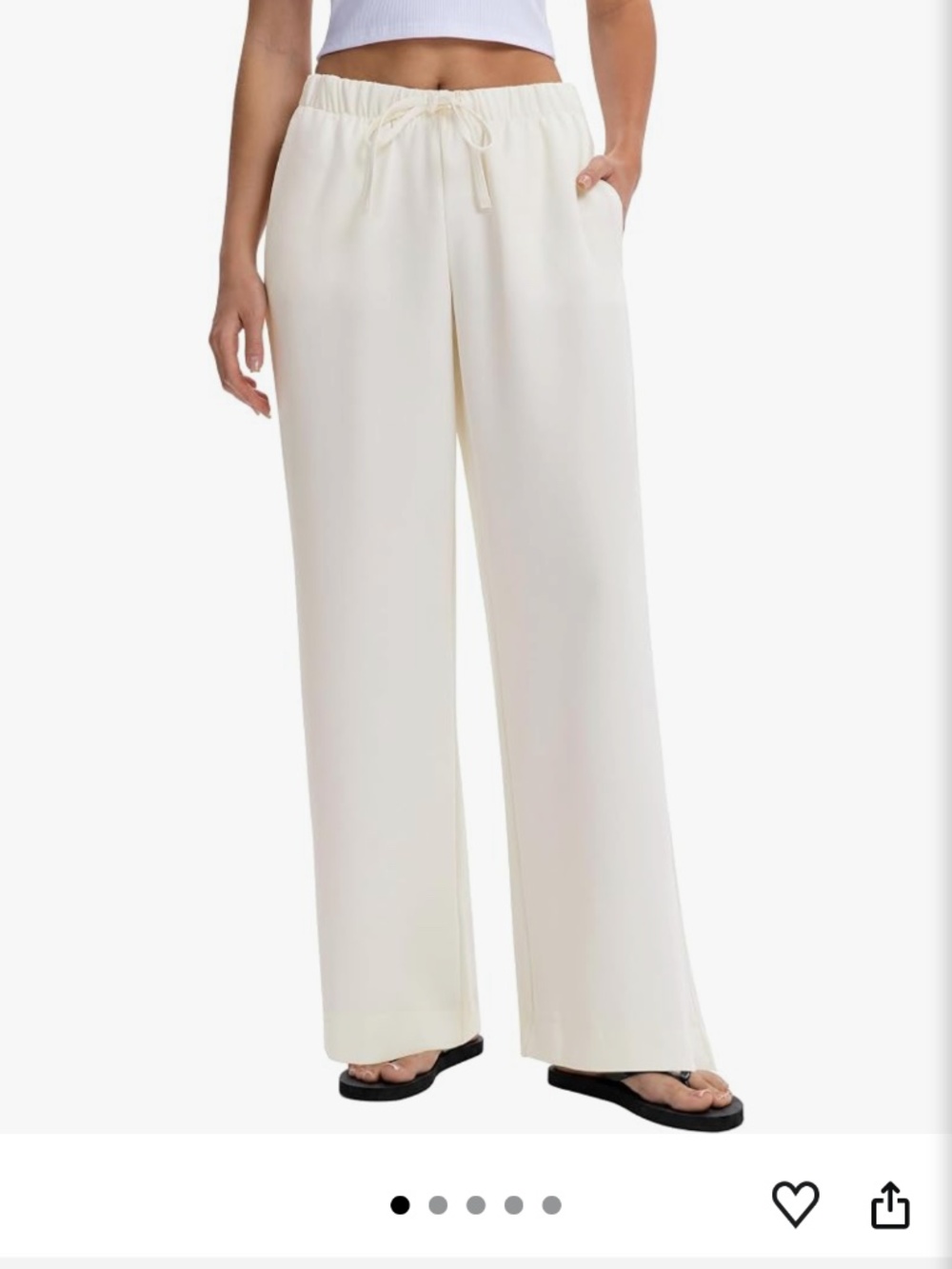 Abonlen wide leg crepe pants in winter white size M NET